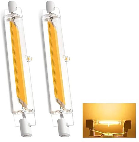 ACAATVE R7S LED 78mm Dimmbar Warmweiß 3000K 1000LM | 10W LED R7S 78mm Lampen Ersatz für 100W Halogenstab, Kein Flackern, 360°Abstrahlwinkel für Stehlampe Wandleuchte Deckenfluter, 2er Pack