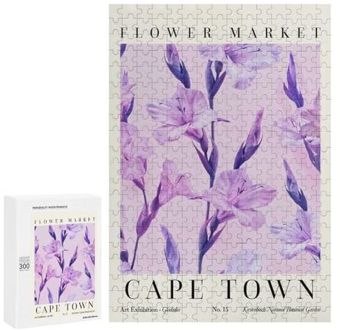 Adults 300 PCS Puzzle Gladiolus Cape Town Flower Market Adult Jigsaw Puzzles Analysis And Logic Wishlist with Santa Claus Unique Gifts for Birthday And Christmas 300 PCS