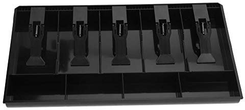 Kasse Geldschublade Cash Tray Schublade Register, Kunststoff Spardose, 5 Bills & 4 Coins Fach Fächer Geld Aufbewahrungsbox(Schwarz)