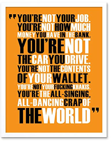 Wee Blue Coo Fight Club All Singing Dancing Crap World Quote Motivation Art Print Framed Poster Wall Decor Kunstdruck Poster Wand-Dekor-12X16 Zoll