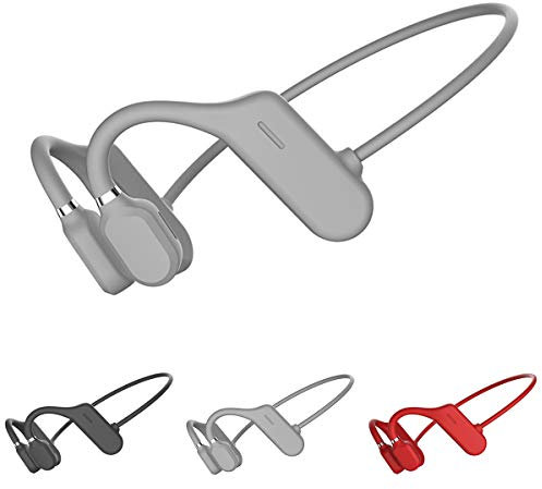 Queen.Y Bone Conduction Headphone Bluetooth Open Ear Wireless HiFi Stereo Earphone with Mic for Sports Fitness Cycling Running Driving (Grey)