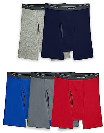 Fruit of the Loom Men's Coolzone Boxer Briefs, Moisture Wicking & Breathable, Assorted Color Multipacks (Pack of 5)
