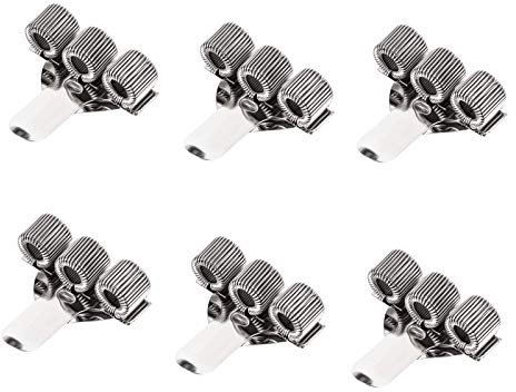 6 Stück Stifthalter Clips, Metall Stifthalter Edelstahl,für Büro Laptop Klemmmappe Klemmbrett,für Ärzte,Krankenschwestern, Piloten