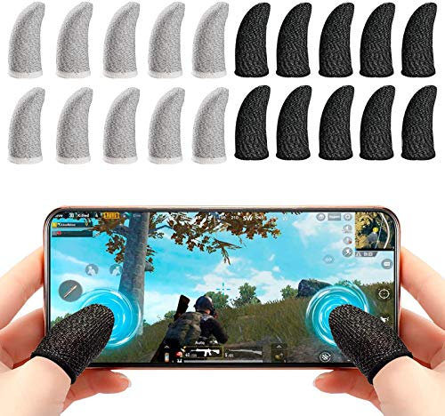NAMIS 20 Piezas Funda de Dedos para Movil Juego de Fundas para Dedos Anti-Sudor Transpirable Mangas para los Dedos para Juegos para PUBG, Knives out, Rules of Survival