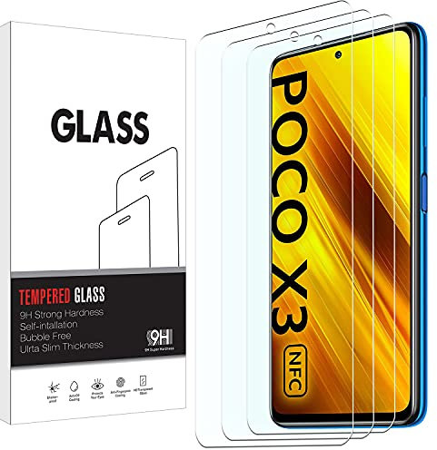 [3 Piezas] KELOLIN Protector de Pantalla para Xiaomi POCO X3 NFC/X3 Pro [Dureza 9H] [Anti-rasguños] [Alta Definición] Vidrio Templado Protector Pantalla Compatible con Xiaomi POCO X3 NFC/X3 Pro