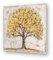 Acryl Bild Desert Tree 80x80cm - Leinwand Bilder handgemalt - Baum Gold Natur abstrakt - Wandbild Acrylbild Modern Kunst mit Keilrahmen