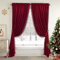 StangH Luxuriöse rote Pompon-Samt-Vorhänge, Weihnachtsdekoration, wärmeisoliert, Raumverdunkelung, Fenstervorhänge für Schlafzimmer/Wohnzimmer/Schiebetür/Theater, B 52 x L 96 cm, 2 Paneele und