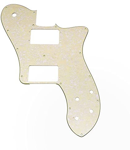 Musiclily Pro 15 Löcher Breite Palette HH Gitarren Schlagbrett Pickguard für Mexico Fender 72 Tele Deluxe Style E-Gitarre, 4-lagig Aged White Pearl