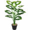 AIVORIUY Plantes Artificielles Intérieur Faux Tortue Arbre en Plastique avec Feuilles Vertes Jungle Tropicale Monstera en Pot pour Maison Extérieur Bureau Jardin Décoration (Blanc Vert)