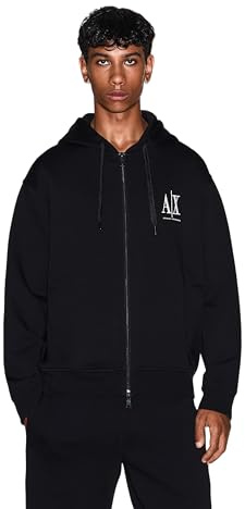 Armani Exchange Herren Icon Project, Emboidered Logo, Full Zip Kapuzenpullover (1er Pack)