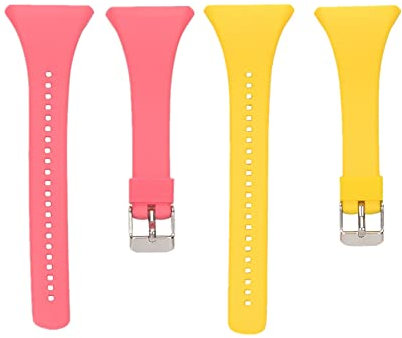 Muovrto Ersatz-Armband fürPolar FT4, Silikon Armband Uhrenarmbänder für Polar FT7 (Rosa+Gelb)