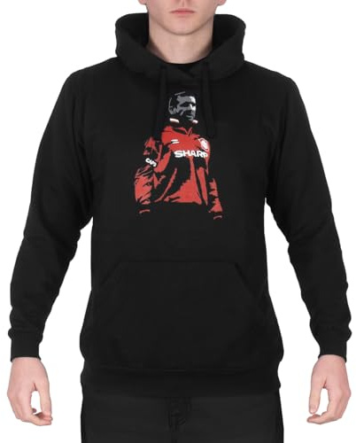 Fan Originals Football Legend Eric Cantona in United 1996 Kit Hoody Medium Black