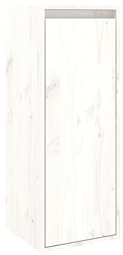 Wall Cabinet White 30x30x80 cm Solid Wood Pine