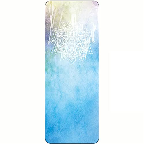 FANSU Tragbare Reise-Yogamatte 1,0mm Dick Faltbare Gymnastikmatte, Weich Leicht Übungen Trainingsmatte für Yoga, Pilates, Bikram, Stretching, Training und Bewegung (183x68cm,Tie-dye Mandala)
