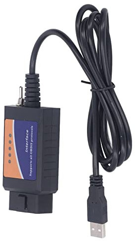 OBD2-Scanner OBDII Autodiagnosegerät Elmconfig FF2 FoCCCus OBD2 USB Adapter für ELM327 PIC18F25K80 mit CD Unterstützt alle OBD2-Protokolle, Diagnose-Scan-Tool mit MS/HS CAN-Bus