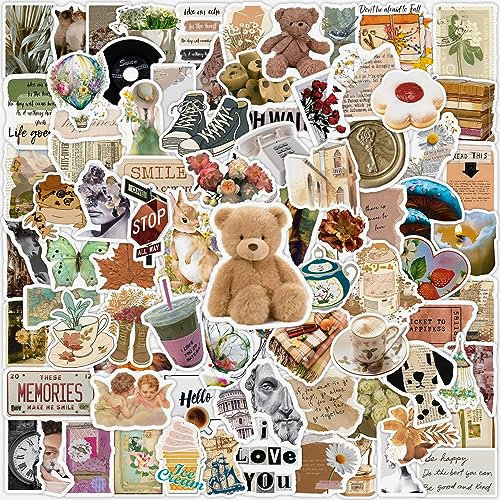 Retro-Literatur Aufkleber Retro Sticker Set 50 Stücke Niedlich Deko für Auto Laptop Skateboard Fahrrad Moped Motorrad Fahrrad Computer,Geeignet für Erwachsene Kinder