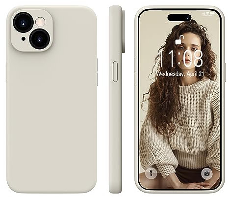 WXX für iPhone 15 Hülle Silikon Case, Handyhülle für iPhone 15 Ultra Dünn mit Microfiber, Flüssig Silikon Gel Gummi Kratzfeste Schutzhülle Matt Hülle für iPhone 15 6.1'' 2023 Hell Grau
