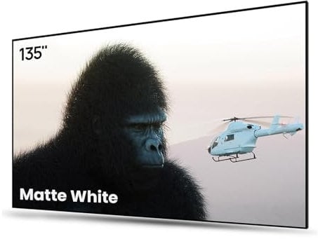 Écran de projecteur à Cadre Fixe AWOL VISION de 135'', Gain de pic de 1,3 DB, Amélioration de la qualité d'image de 80%, Ultra HD 4K / 8K, Écran de projecteur Mural à Montage Actif 3D, MW-135