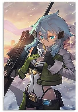 Sword Art Online SinonCanvas-Poster, dekoratives Gemälde, Leinwand-Wandposter und Kunstdruck, modernes Familienschlafzimmer-Dekor-Poster, 20 x 30 cm