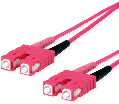 TELEGÄRTNER LWL Rangierkabel 2X G50/125 OM4, 1x SC Duplex - 1x SC Duplex, violett, 5 m