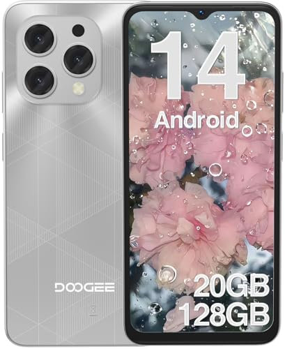 DOOGEE N55 Plus 6.65’’ HD+ 90HZ Telefono Movil, 20GB+128GB, Android14 Smartphone, 5150mA Batería, 13MP+8MP Cámaras, Face ID/Widevine L1/GPS/OTG/Dual SIM 4G Movil