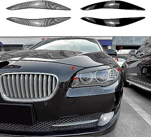 2 Stück Auto-Scheinwerfer-Augenbraue für BMW 5 Series F10 F11 2011-2014,Anti-Rub Scheinwerfer Augenbrauen Abdeckung Aufkleber Trim Scheinwerfer,A-Carbon Fiber Look