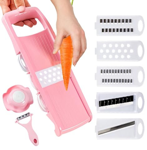 lembrd Trituradora de repollo, cortadora de Verduras | Herramienta rebanadora peladora y ralladora de Cocina,Cortadora de Patatas, cortadora de Verduras, Cortador de Patatas Fritas con mandolina,