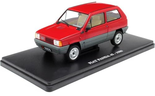 1980 Fiat Panda 45 (Seat Panda 45) Rojo/Gris Coches Inolvidables 1:24 Editorial Salvat ES30