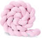 Hovoto Bettschlange Geflochten, Bettschlange, Kantenschutz Bettumrandung Knotenkissen, Seitenschläferkissen, Bettschlange Baby, Zierkissen Stillkissen, rosa,2m