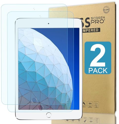 Lot de 2 films protecteurs d'écran en verre trempé anti-lumière bleue pour iPad Air 3 2019/iPad Pro 10.5 pouce 2017, protection d'écran en verre trempé avec dureté 9H, sans bulles, anti-rayures
