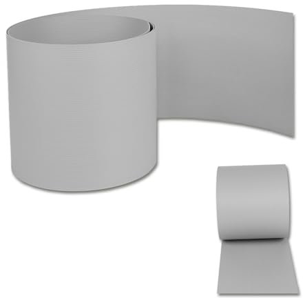 XINZI Recinzione frangivista per giardino, 250 x 19 cm, rigida in PVC, a doppia asta, decorativa, per patio, balcone, cortile, doppia asta (100 m, grigio)