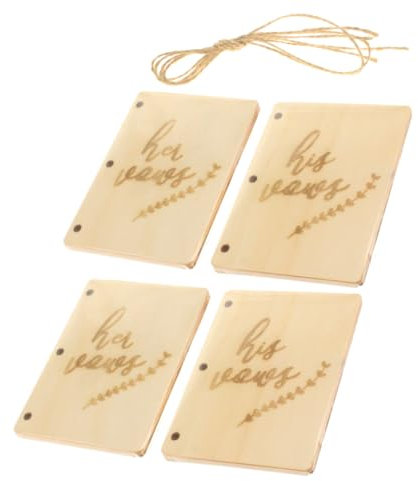 Amosfun 4stücke Teiliges Hochzeitsgelübde Notizbuch Und Kraftpapier Für Braut Und Bräutigam Rustikale Gelübdehefte Mit Jute-Schnur Für Hochzeitsfeiern Andenken