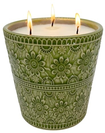 Citronella-Kerze für den Außenbereich, dekorative zarte Porzellankerze aus natürlichem Citronella-Öl und natürlichem Sojawachs, ungiftige, rauchfreie Kerze für Innenbereich, Terrasse, Hinterhof,