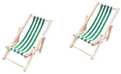 BESTonZON 2 STK Minispielzeug Für Kinder Strand Nautische Ornamente Strandkorb Für Kinder Babyliege Kleiner Liegestuhl Pflanzendekor Faltbare Strandkörbe Braut Hölzern Mini-Stuhl Schildkröte
