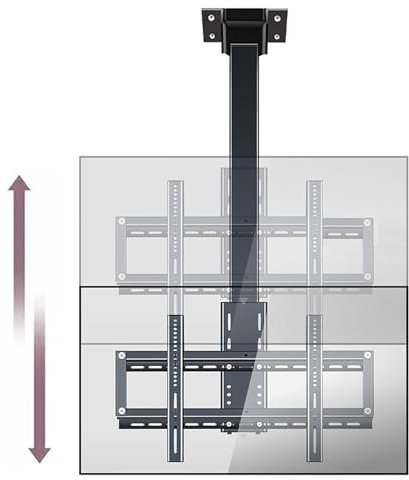 QICBYING Soporte TV Motorizado para Techo - Carro TV Móvil Soporte, Soporte Elevación Automática para TV, Instalación Vertical, para Televisores 32 A 75, Rodamiento Máximo De 60kg