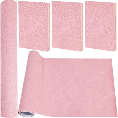 craspire Tissu de Livre en Lin de 2000x425 mm pour Reliure de Livre Rose Tissu Auto-Adhésif Surface avec Support en Papier Couverture de Livre pour Livres Album Scrapbooking DIY Couverture