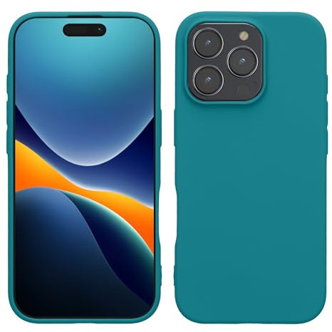 kwmobile Case Compatible with Apple iPhone 16 Pro Max Case - Soft Slim Protective TPU Silicone Cover - Teal Matte