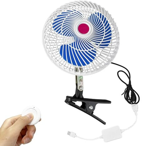 FSLiving Air circulator with clip, 8 Inch Clip-On Fan for Grow Tent,Yellow Silent Quiet Clip Fan for Hydroponic Bathroom,Adjustable Wind Speeds(GYFS063)