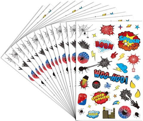 24st Halloween Aufkleber für Kinder, Wasserfest Spinnennetz Spinnen Aufkleber Bunt Aufkleber mit Spinnenmotiv Halloween Etikettenaufkleber für Wasserflaschen Laptops Handyhüllen Gepäck Gitarre