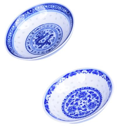 OKUMEYR 2pcs Blue and White Porcelain Dish Pastry Plate Porcelain Asian Plate Chinese Blue and White Plates Soy Sauce Dipping Bowls Seasoning Sauce Plate Sauce Dish Vinegar Dish Ceramics