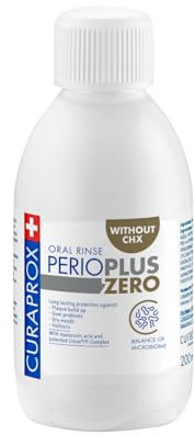 Curaprox Perio Plus Zero Mundspülung – Alkoholfreie Mundspülung Mit CITROX & Hyaluronsäure | Für Gesundes Zahnfleisch & Zahnspangenpflege | 200 Ml | Hergestellt in Der Schweiz