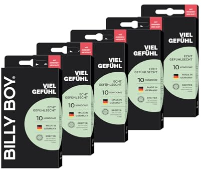 BILLY BOY Kondome Viel Gefühl 10er | 56 mm | Gefühlsechte Kondome mit angenehmem Duft | 5er Pack (5 x 10 Stück)