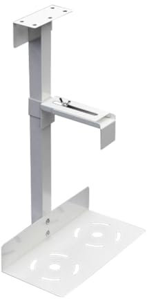 Asyduey Universal PC Case Holder Adjustable Host Box Stand Computer Hanging Host Bracket Versatile Under Desk or Wall Side Mount, Cpu Stand Lift White