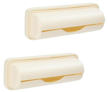 Sgphrzlt 2 PCS Trash Bag Dispenser Roll Holder Bottom of Can, Adhesive Wall Mount Kitchen Garbage Bag Organizer and Storage Under Sink Inside Trashcan Cabinet for Home Bathroom (Beige)