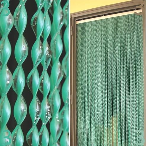 BricoShopping® Tenda moschiera Mod.A a fili in pvc regolabile Zanzariera per porta finestra esterna ingresso balcone camper filo ANTIMOSCHE 4 misure (3 (Verde), 120L x 230A cm (1 Pannelli))