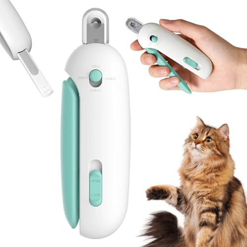 Othrion 1 PCS Cat Nail Clippers,Cat Claw Clippers with Safety Guard with Adjustable 3-Size Trimming Hole,Safe Anti-Splash Cat Claw Clippers for Kittens Small Cat,Puppies,and Small Animals(Blue)
