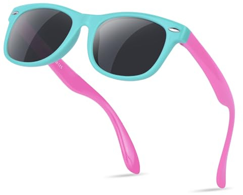 Ulknyss Polarised Kids Sunglasses for Boys Girls - Toddler Sunglasses for Children Age 3-10 Sun Shades with UV Protection Flexible Rubber Frame