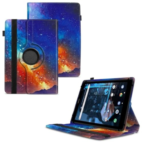 World biz 10 inch Tablet Case - Universal Stand Case Folio Cover Leather 360° Rotating Case Fits for Samsung Tab A7/A8, Tab A9 plus 11,iPad 9.7/10.2,iPad 10.9, Lenovo Tab M10, Fire HD 10 (Galaxy)
