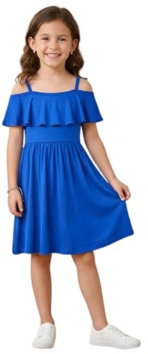 A2Z 4 Kids Girls Off Shoulder Skater Dress Party Wear Age 5-13 | Stylish Off Shoulder Skater Outfit for Parties & Special Occasions