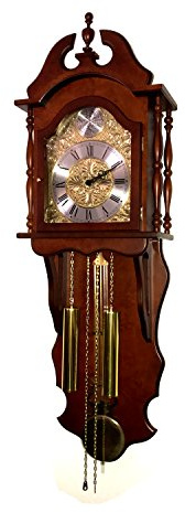 RELOJESDECO Wanduhr mit Pendel, Pendeluhr, Glockenspieluhr, 116 cm, Nussbaum, Quarz, Vintage, Brown, Indoor, Esszimmer, 116 cm x 38 cm x 18 cm